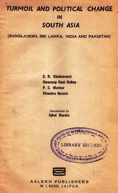Turmiol and political change in south Asia: Bangladesh, Sri Lanka, India and Pakistan