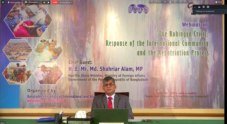 Webinar on The Rohingya Crisis: Response of the International Community and the Repatriation Process on 21 April 2021