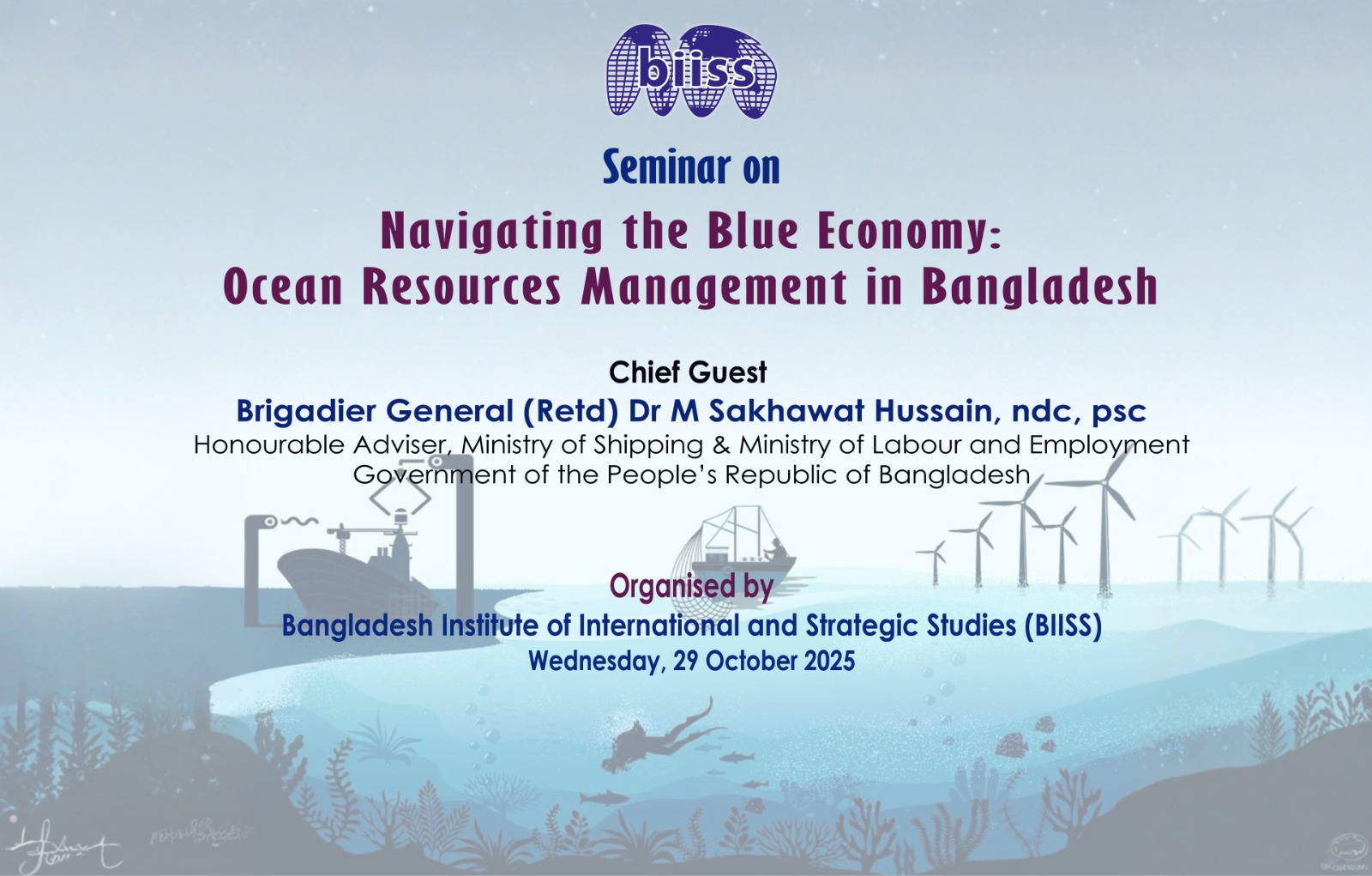 Seminar on Navigating the Blue Economy: Ocean Resources Management in Bangladesh on 29 October 2025