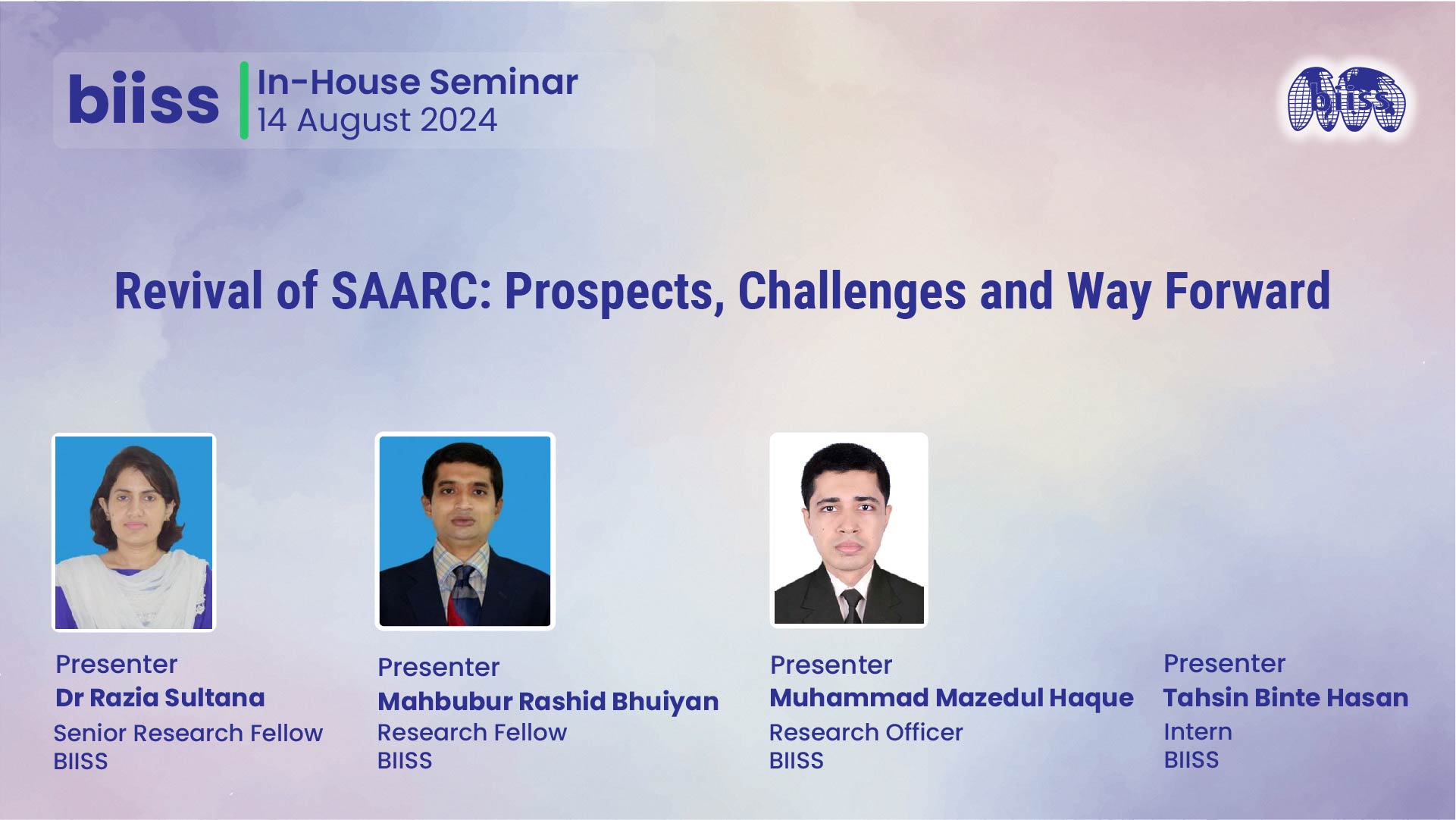 In-house Seminar: Revival of SAARC: Challenges and Way Forward