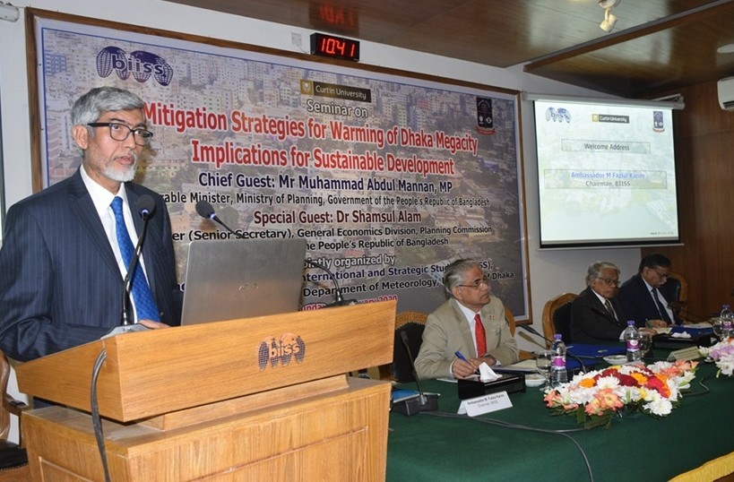 Seminar on Mitigation Strategies for Warming of Dhaka Megacity Implications for Sustainable Development on 19 January 2020