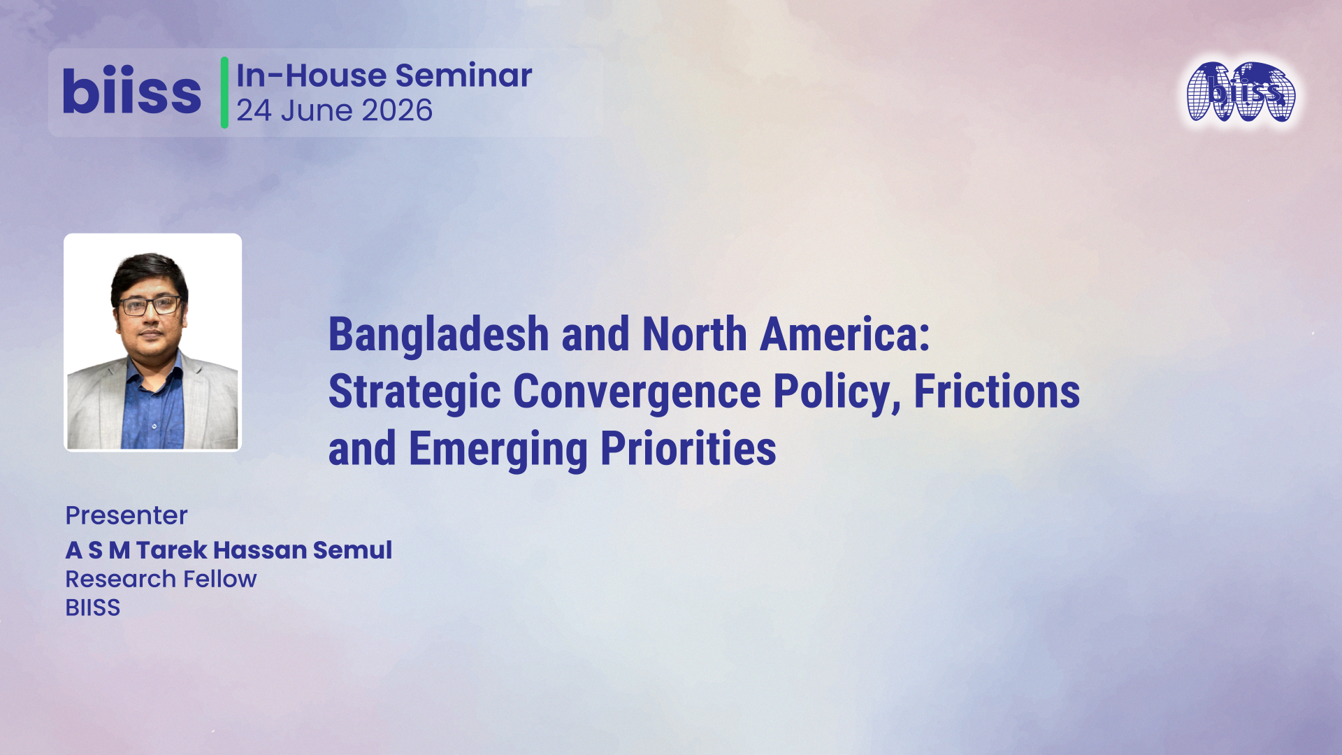 In-house Seminar on 24 June 2026 - ASM Tarek Hassan Semul