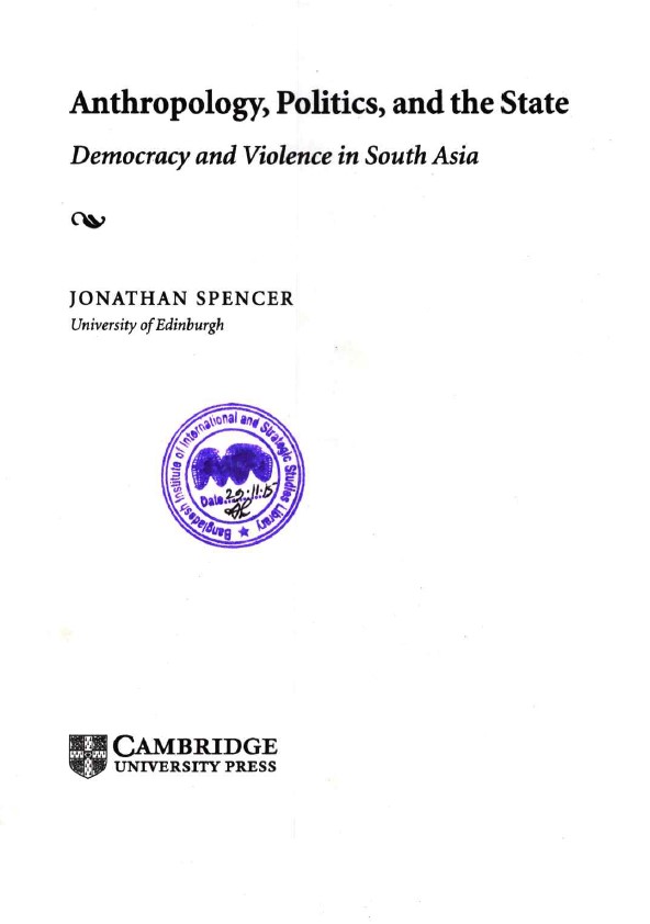 Anthropology, politics, and the State : democracy and violence in South Asia