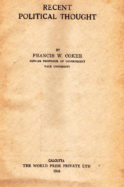 Recent political thought.