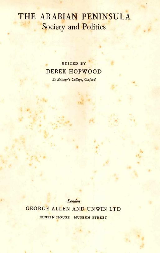 The Arabian Peninsula : society and politics