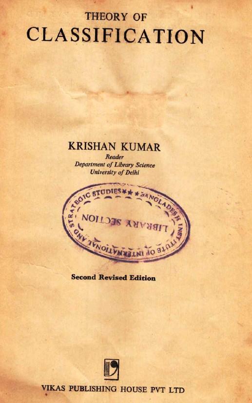 Theory fo classification