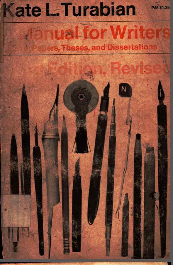 A manual for writers of terms paper theses and dissertations